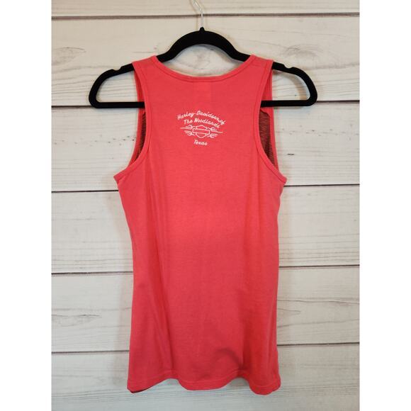 Harley-Davidson Motor‎ Cycles Women's Pink Cotton Scoop Neck Tank Top Size Small - Picture 2 of 6
